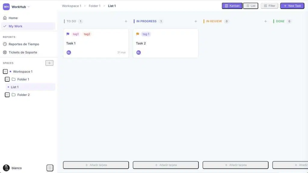 GrowthProjects project management dashboard in WordPress