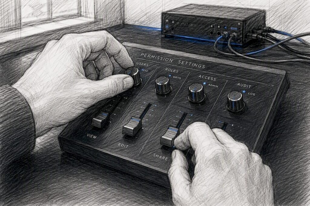 Hands adjusting control panel switches