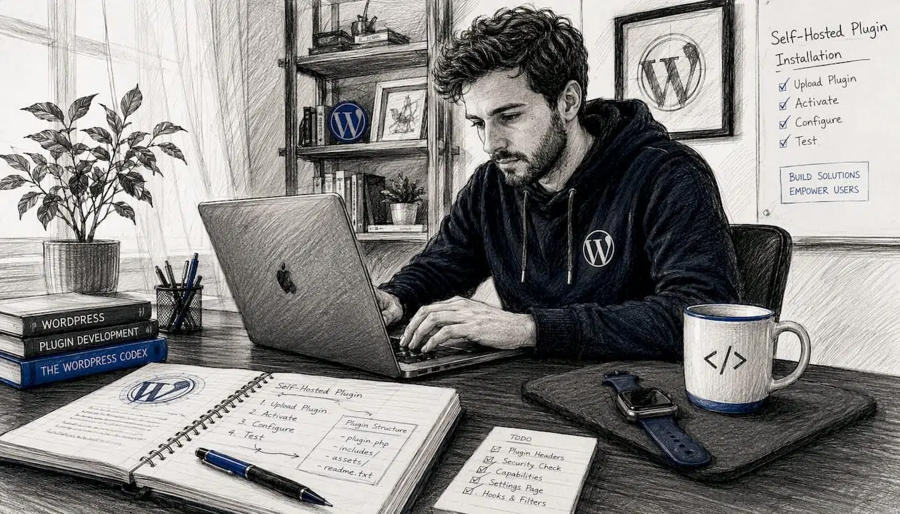 Developer reviewing WordPress plugin installation options